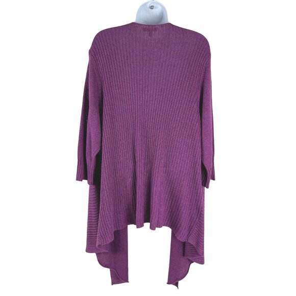 Eileen Fisher Open Front Cardigan Sweater 2X Purple Linen Silk CJ-2151 - Picture 5 of 8